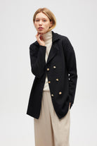 Peraluna-Jisha, Kadın örme Triko Blazer Ceket Siyah-Ceket-4-Milagron.com