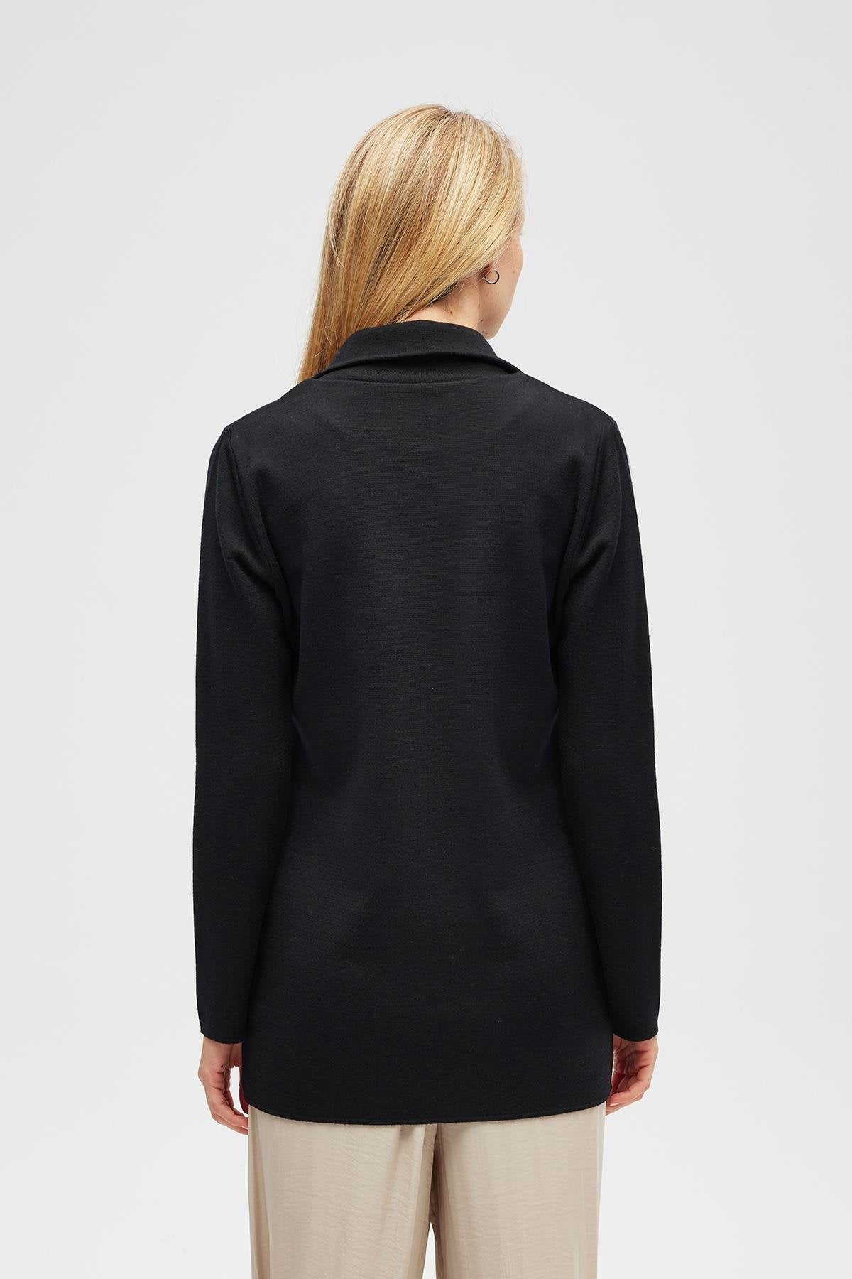 Peraluna-Jisha, Kadın örme Triko Blazer Ceket Siyah-Ceket-7-Milagron.com