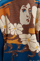 Peraluna-Josephine Cardigan V Yaka Jakarlı Geniş Kesim Organik Pamuk Yün Karışım Kadın Triko Hırka-Kazak & Triko-5-Milagron.com