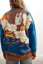 Peraluna-Josephine Cardigan V Yaka Jakarlı Geniş Kesim Organik Pamuk Yün Karışım Kadın Triko Hırka-Kazak & Triko-6-Milagron.com