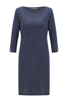 Peraluna-Kayık Yaka Sade Yazlık Kadın Triko Elbise-Elbise-8-Milagron.com