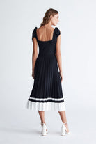 Styleboom X Peraluna Kelly Dress Askılı Bağlama Detaylı Rahat Kesim Midi Boy Yazlık Kadın Triko Elbise - Siyah