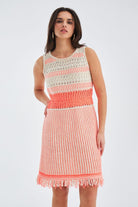 Peraluna-Ki̇yo Dress Kolsuz Pamuklu Diz Hizası Yazlık Kadın Elbise-Elbise-1-Milagron.com