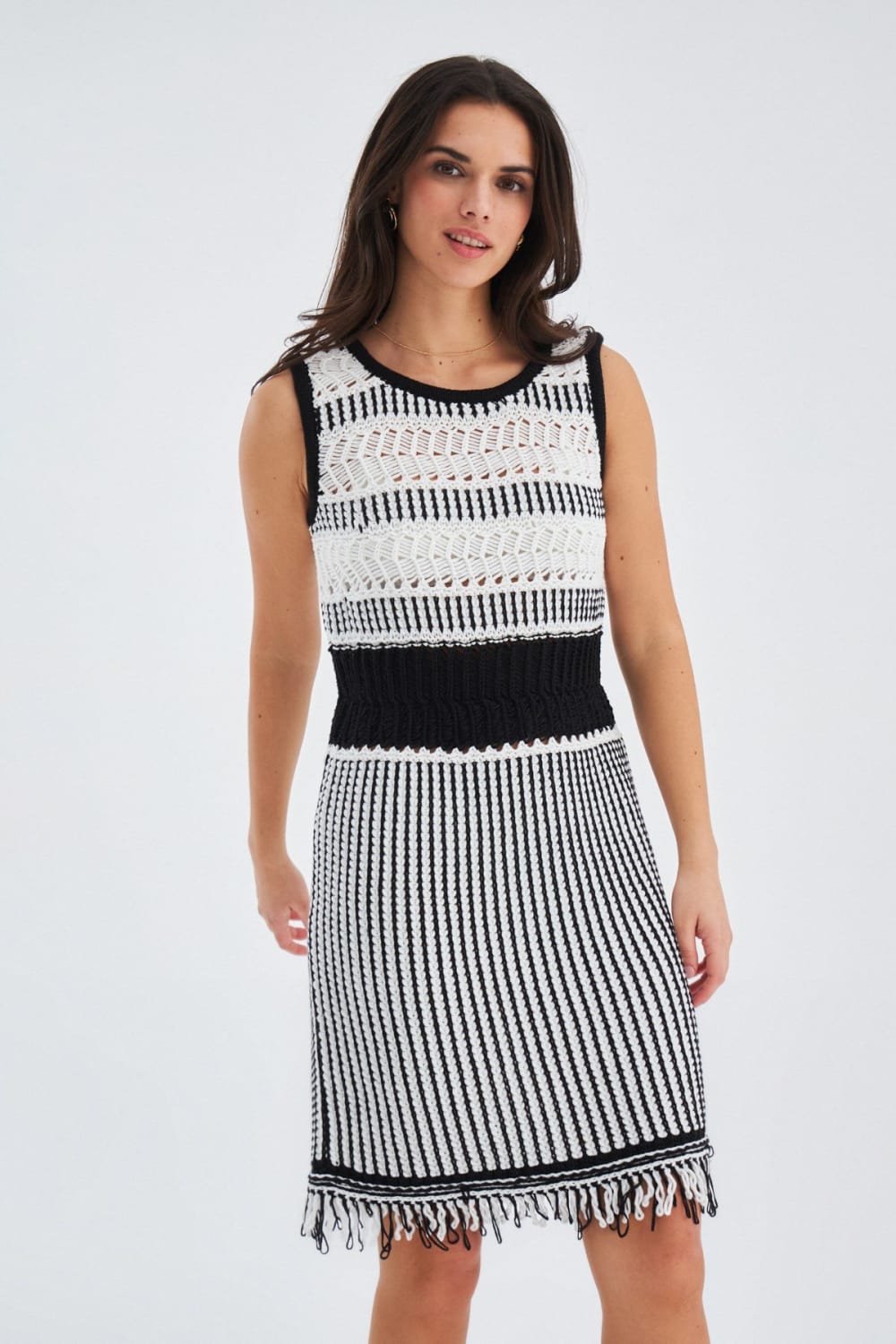 Peraluna-Ki̇yo Dress Kolsuz Pamuklu Diz Hizası Yazlık Kadın Elbise-Elbise-11-Milagron.com