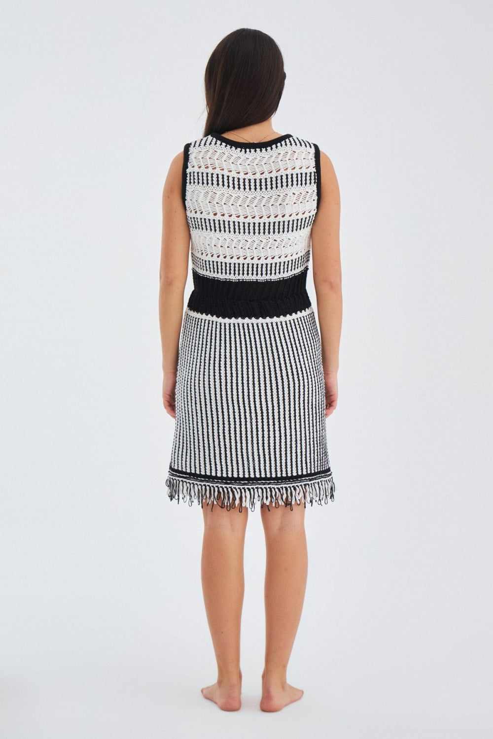 Peraluna-Ki̇yo Dress Kolsuz Pamuklu Diz Hizası Yazlık Kadın Elbise-Elbise-16-Milagron.com