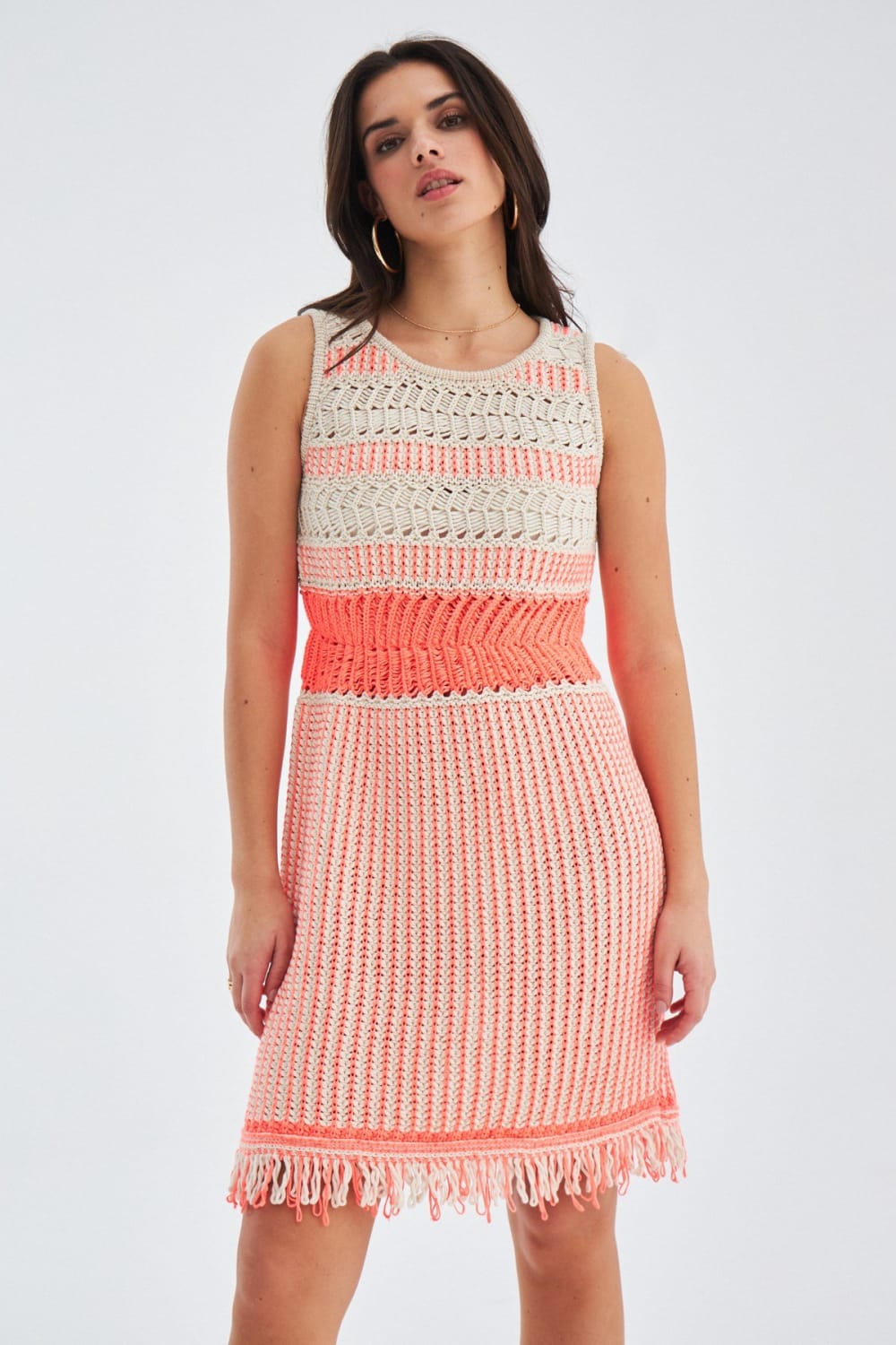 Peraluna-Ki̇yo Dress Kolsuz Pamuklu Diz Hizası Yazlık Kadın Elbise-Elbise-3-Milagron.com