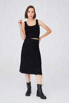 Peraluna-Kloş Kesim Kaşmir Karışım Diz Altı Triko Etek-Etek-11-Milagron.com