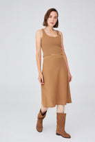 Peraluna-Kloş Kesim Kaşmir Karışım Diz Altı Triko Etek-Etek-2-Milagron.com