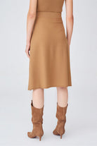 Peraluna-Kloş Kesim Kaşmir Karışım Diz Altı Triko Etek-Etek-3-Milagron.com