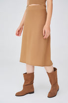 Peraluna-Kloş Kesim Kaşmir Karışım Diz Altı Triko Etek-Etek-5-Milagron.com