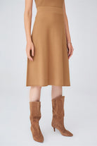 Peraluna-Kloş Kesim Kaşmir Karışım Diz Altı Triko Etek-Etek-7-Milagron.com