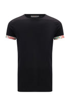 Peraluna Kol Ucu Baskılı Uzun Erkek T-Shirt - Siyah