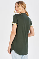 Peraluna-Kol Ucu Desenli Uzun Beyaz Pamuklu Kadın T Shirt-T-Shirts-6-Milagron.com