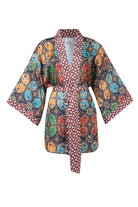 Peraluna-Ladybug Short Kimono Uğur Böceği Baskılı Kısa Saten Kadın Kimono çok Renkli-Kimono-9-Milagron.com