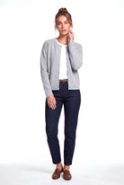 Peraluna Latina Cardigan - Selanik Örgü Kadın Hırka - Açık Gri