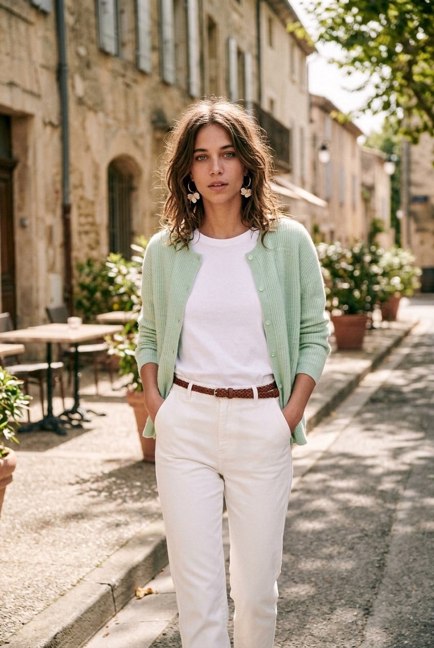 Peraluna Latina Cardigan - Selanik Örgü Kadın Hırka - Nil Yeşili