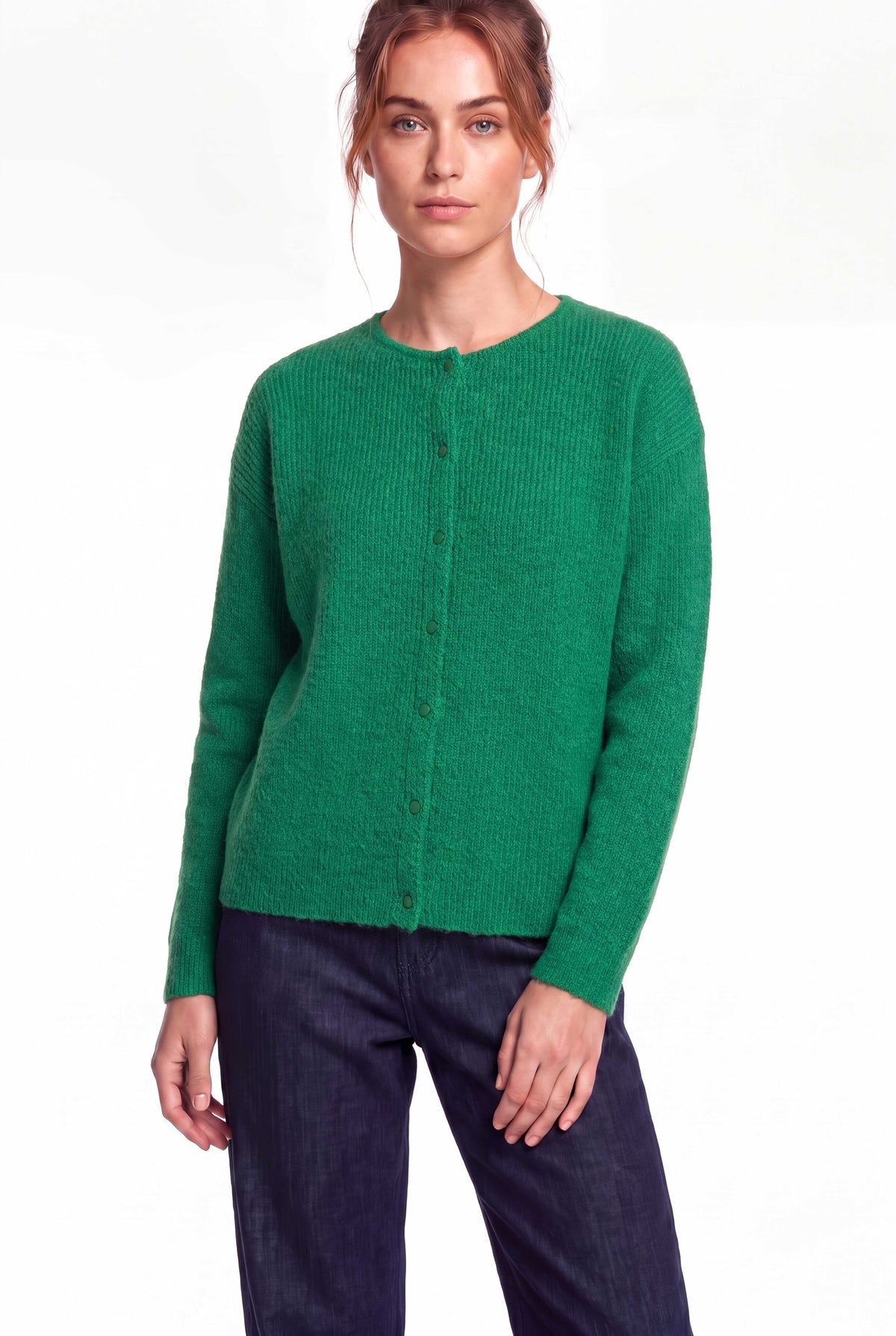 Peraluna Latina Cardigan - Selanik Örgü Kadın Hırka - Yeşil