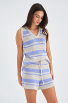 Peraluna-Laura Top & Shorts Yazlık Kadın Triko Şort Takım-Şort-6-Milagron.com