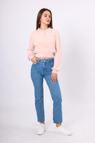 Peraluna-Lucy Krop Kesim Polo Yaka Kadın Triko Bluz-Bluz-17-Milagron.com