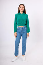 Peraluna-Lucy Krop Kesim Polo Yaka Kadın Triko Bluz-Bluz-19-Milagron.com