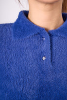 Peraluna-Lucy Krop Kesim Polo Yaka Kadın Triko Bluz-Bluz-5-Milagron.com