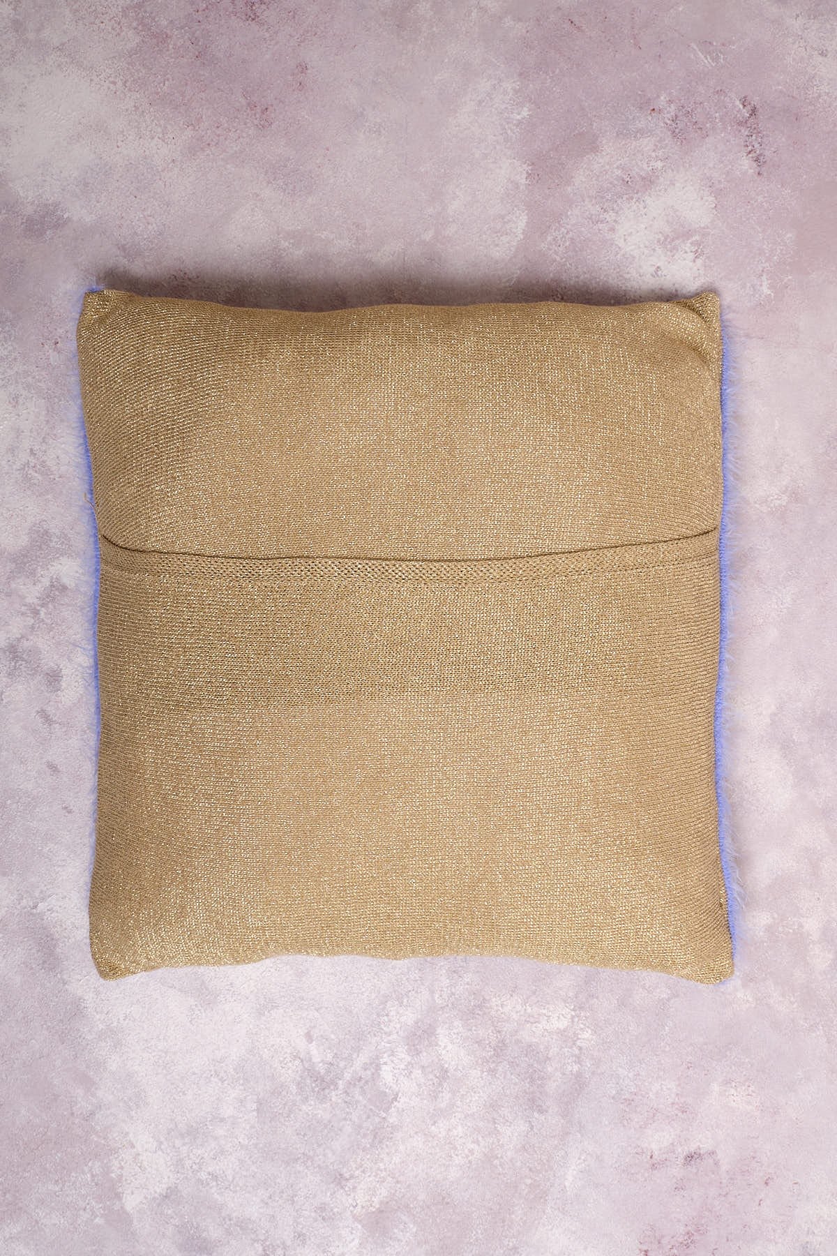 Peraluna Luxury Pillow Simli Çizgili Triko Yastık Kılıfı 45X45 Cm - Açık Lila/Gold