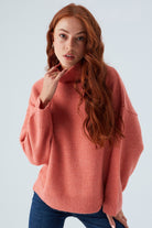 Peraluna-Macumba Pullover Balıkçı Yaka Yumuşak Dokulu Kadın Triko Kazak Koral-Kazak & Triko-4-Milagron.com