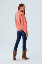 Peraluna-Macumba Pullover Balıkçı Yaka Yumuşak Dokulu Kadın Triko Kazak Koral-Kazak & Triko-8-Milagron.com