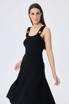 Peraluna-Madison Kadın Yazlık Rayon Triko Elbise Si̇yah-Elbise-4-Milagron.com
