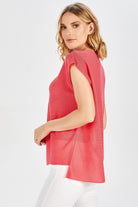Peraluna Magenta Blouse Düşük Kol Bluz - Koral
