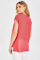 Peraluna Magenta Blouse Düşük Kol Bluz - Koral