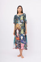 Peraluna-Magic Moments Long Dress Anne Kız Baskılı 130 Cm Uzun Saten Kolsuz Elbise-Elbise-1-Milagron.com