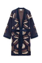 Peraluna-Makoya Desenli Kadın Triko Kimono Indigo Multi-Kimono-8-Milagron.com