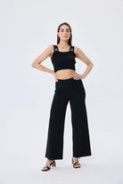 Peraluna-Martha, Düz örgü, Geniş Askılı Kadın Rayon Triko Bralet Si̇yah-Bralet-1-Milagron.com