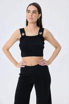 Peraluna-Martha, Düz örgü, Geniş Askılı Kadın Rayon Triko Bralet Si̇yah-Bralet-3-Milagron.com