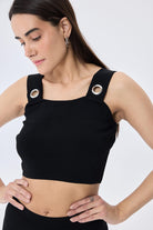 Peraluna-Martha, Düz örgü, Geniş Askılı Kadın Rayon Triko Bralet Si̇yah-Bralet-4-Milagron.com