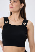 Peraluna-Martha, Düz örgü, Geniş Askılı Kadın Rayon Triko Bralet Si̇yah-Bralet-5-Milagron.com