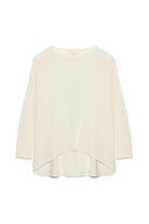 Peraluna-Meadow Blouse Ön Ve Arka Pile Detaylı Salaş Kadın Triko Bluz Ekru-Bluz-8-Milagron.com