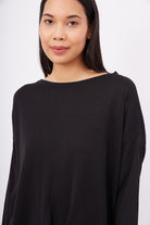Peraluna-Meadow Blouse Ön Ve Arka Pile Detaylı Salaş Kadın Triko Bluz Si̇yah-Bluz-4-Milagron.com