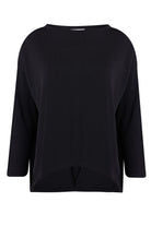 Peraluna-Meadow Blouse Ön Ve Arka Pile Detaylı Salaş Kadın Triko Bluz Si̇yah-Bluz-9-Milagron.com