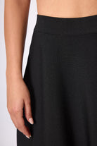 Peraluna-Michele Volanlı Mini Triko Etek Siyah-Etek-3-Milagron.com