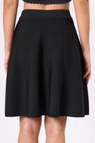 Peraluna-Michele Volanlı Mini Triko Etek Siyah-Etek-4-Milagron.com