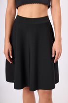 Peraluna-Michele Volanlı Mini Triko Etek Siyah-Etek-5-Milagron.com