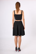 Peraluna-Michele Volanlı Mini Triko Etek Siyah-Etek-6-Milagron.com