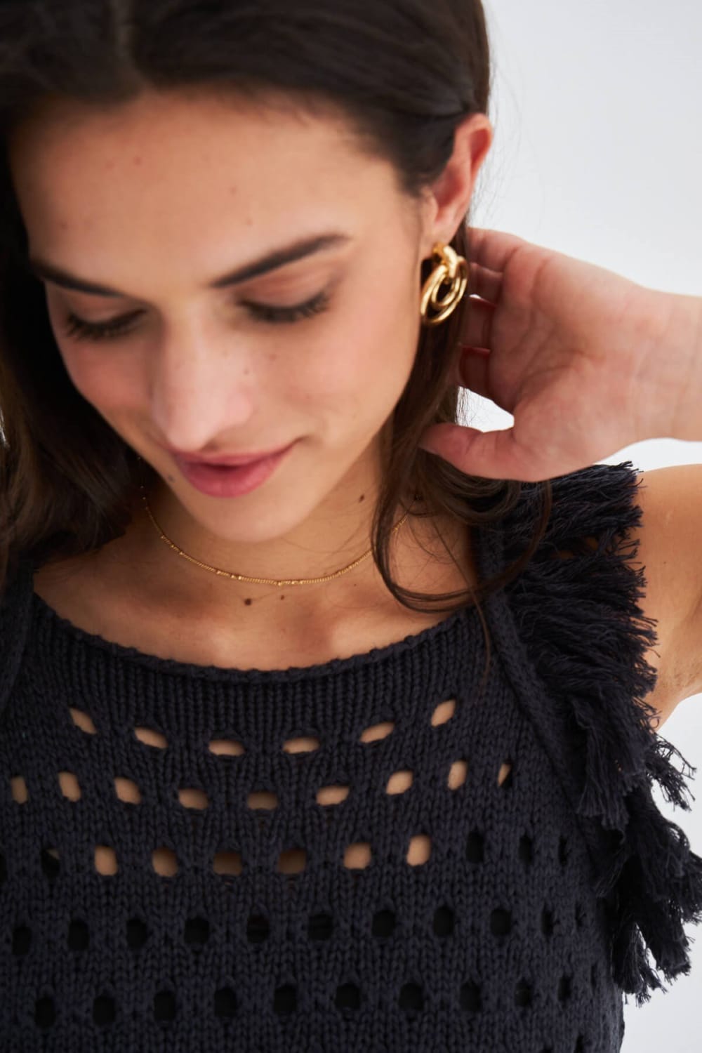 Peraluna-Miyoki Dress %100 Pamuk Diz Hizası Yazlık Kadın Triko Elbise-Elbise-1-Milagron.com