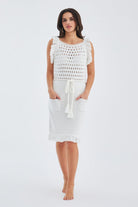 Peraluna-Miyoki Dress %100 Pamuk Diz Hizası Yazlık Kadın Triko Elbise-Elbise-11-Milagron.com