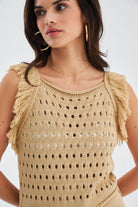 Peraluna-Miyoki Dress %100 Pamuk Diz Hizası Yazlık Kadın Triko Elbise-Elbise-17-Milagron.com