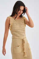 Peraluna-Miyoki Dress %100 Pamuk Diz Hizası Yazlık Kadın Triko Elbise-Elbise-18-Milagron.com