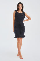 Peraluna-Miyoki Dress %100 Pamuk Diz Hizası Yazlık Kadın Triko Elbise-Elbise-2-Milagron.com