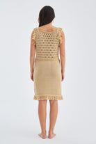 Peraluna-Miyoki Dress %100 Pamuk Diz Hizası Yazlık Kadın Triko Elbise-Elbise-24-Milagron.com